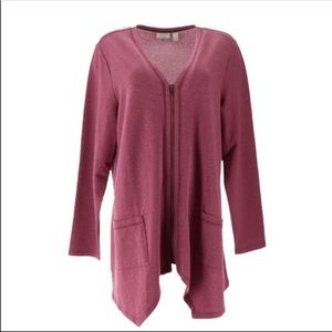 - 3/$20 Lori Goldstein Zip Jacket Patch Pocket